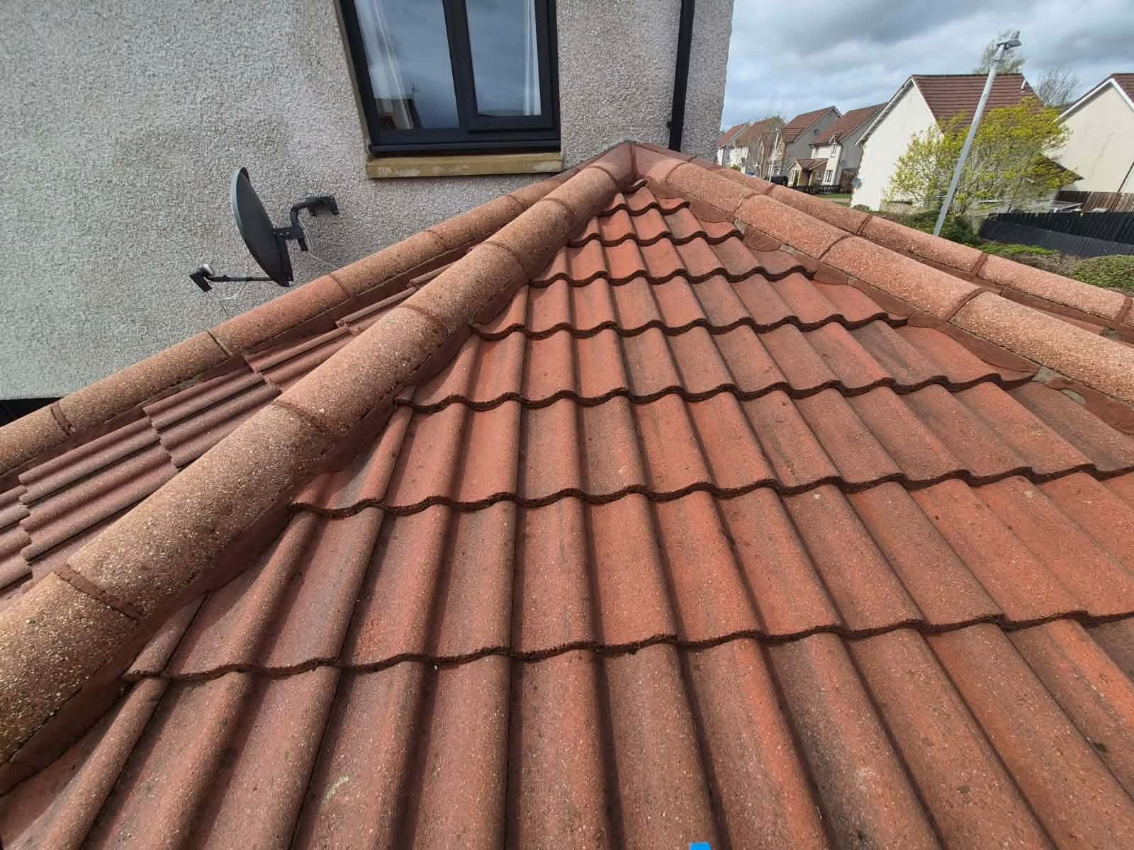 Moss-laden tile roof transformation – after