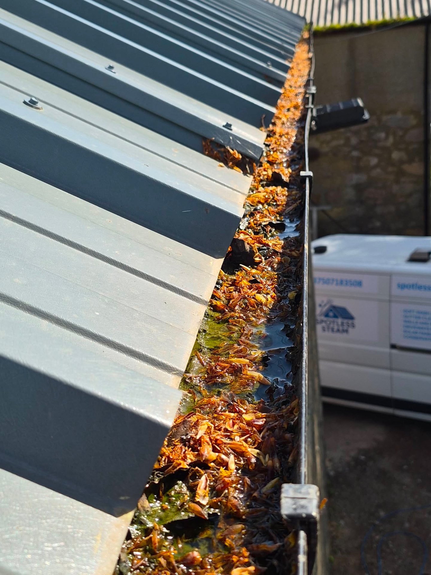 Blocked gutter transformation – before