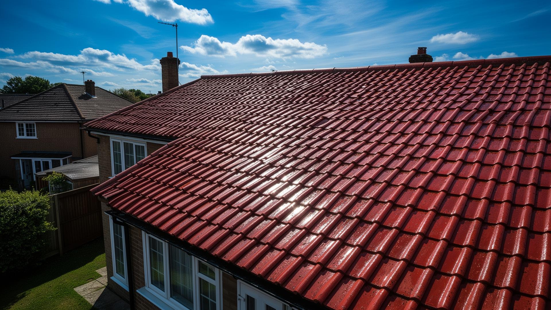 Freshly cleaned UK roof